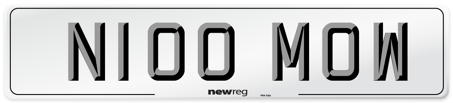 N100 MOW Number Plate from New Reg
